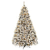 6/7.5/9/4.5 FT Snow-Flocked Christmas Tree, Pre-lit Xmas Tree w/ 250/450/550/150 Warm White LED Lights & 600/1010/1498/295 Branch Tips