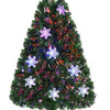 4FT Pre-Lit Optical Fiber Christmas Artificial Tree with Multicolor LED Lights and Snowflakes