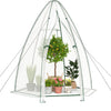Lucktree Portable Walk-in Greenhouse - 5.5’x5.5’x6’ PE Cover, Roll-up Zippered Door, Window
