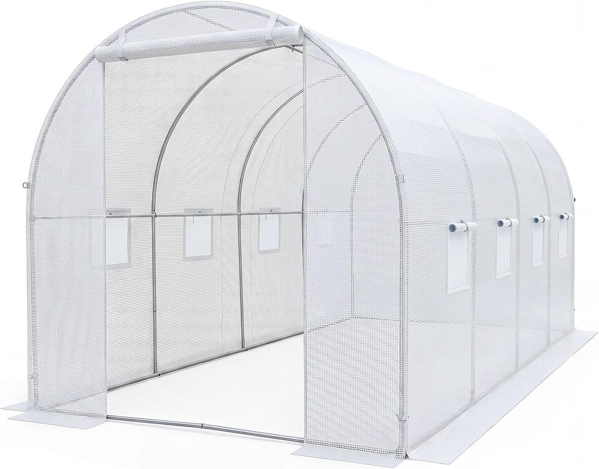 Lucktree 15 x 7 x 7 ft Walk-in Tunnel Greenhouse for Outdoors