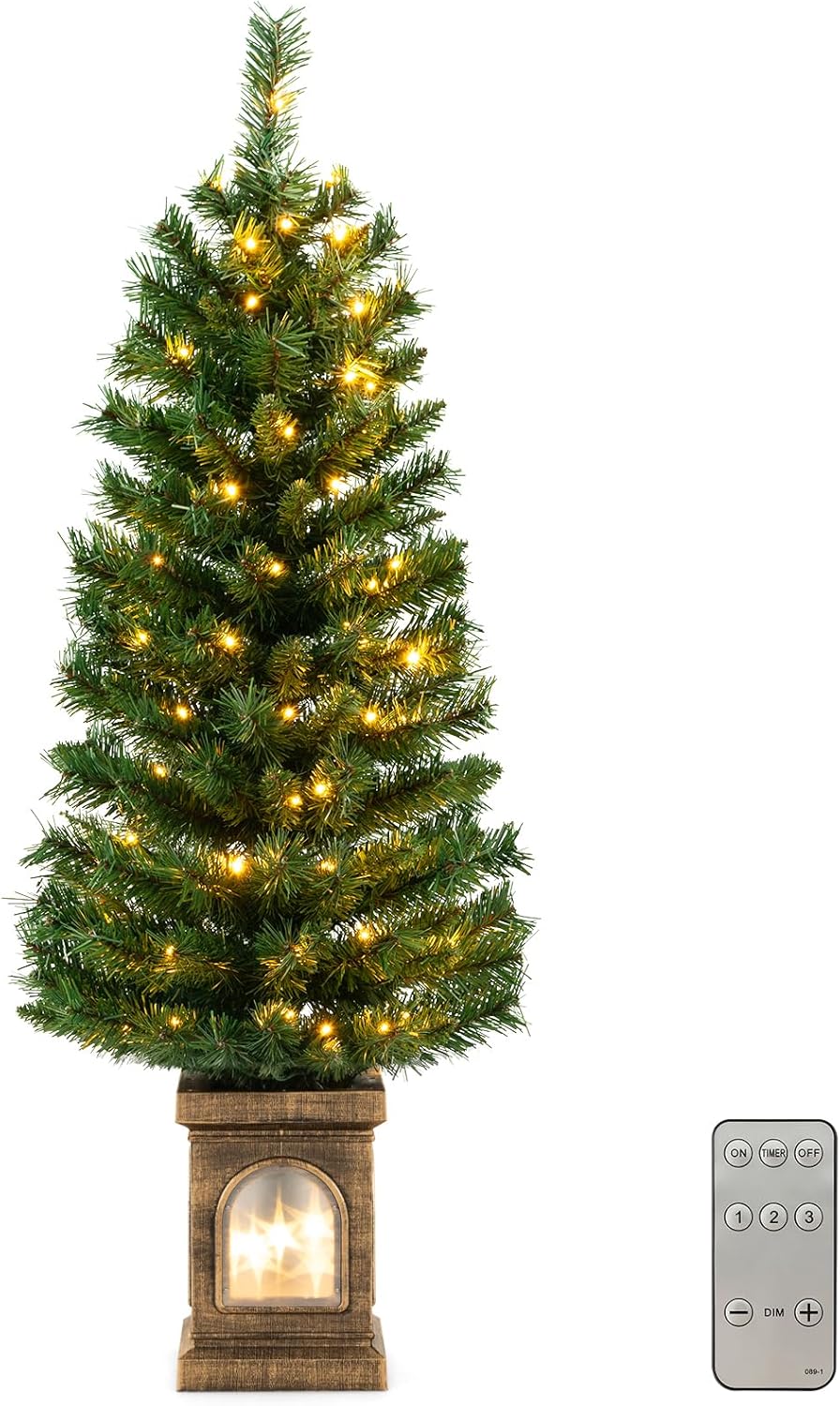 Lucktree 4ft Pre-Lit Christmas Tree for Entrances