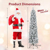 Lucktree Pre-Lit Snow Flocked Pencil Christmas Tree for Home Office Holiday Decor
