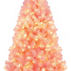 Lucktree 6FT / 7.5FT Pre-Lit Tinsel Christmas Tree with Warm White LED Lights