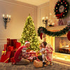 7ft Pre-Lit Artificial Christmas Tree, Premium Spruce Hinged Tree with 460 LED Lights - LucktreeUS