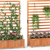 Wooden Raised Garden Bed 59 Inch Tall Elevated Planter Box with Vertical Trellis