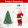 Lucktree 6FT / 7.5FT Pre-Lit Tinsel Christmas Tree with Warm White LED Lights