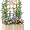 Lucktree Wooden Raised Garden Bed with Trellis 48 Inch Outdoor Screen