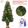 4 FT Christmas Tree Pre-Lit Tabletop Artificial Entrance Tree with 60 Led Lights - LucktreeUS