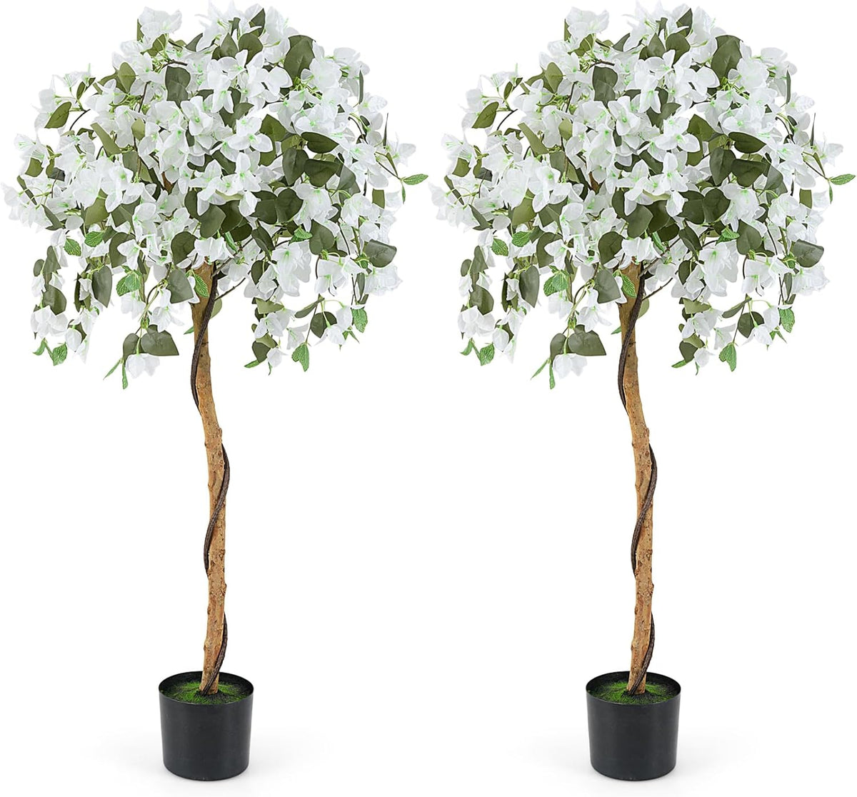 Lucktree 4.5FT Bougainvillea Artificial Tree, Fake Potted Plant w/ 312 Flowers