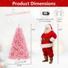 Lucktree 6FT / 7.5FT Pre-Lit Tinsel Christmas Tree with Warm White LED Lights