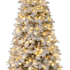 Lucktree Pre-Lit Snow Flocked Christmas Tree with Mixed Branch Tips & LED Lights