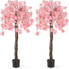 Lucktree 5.5FT Artificial Cherry Blossom Tree Faux Floral Plant Blooming Tree in Nursery Pot