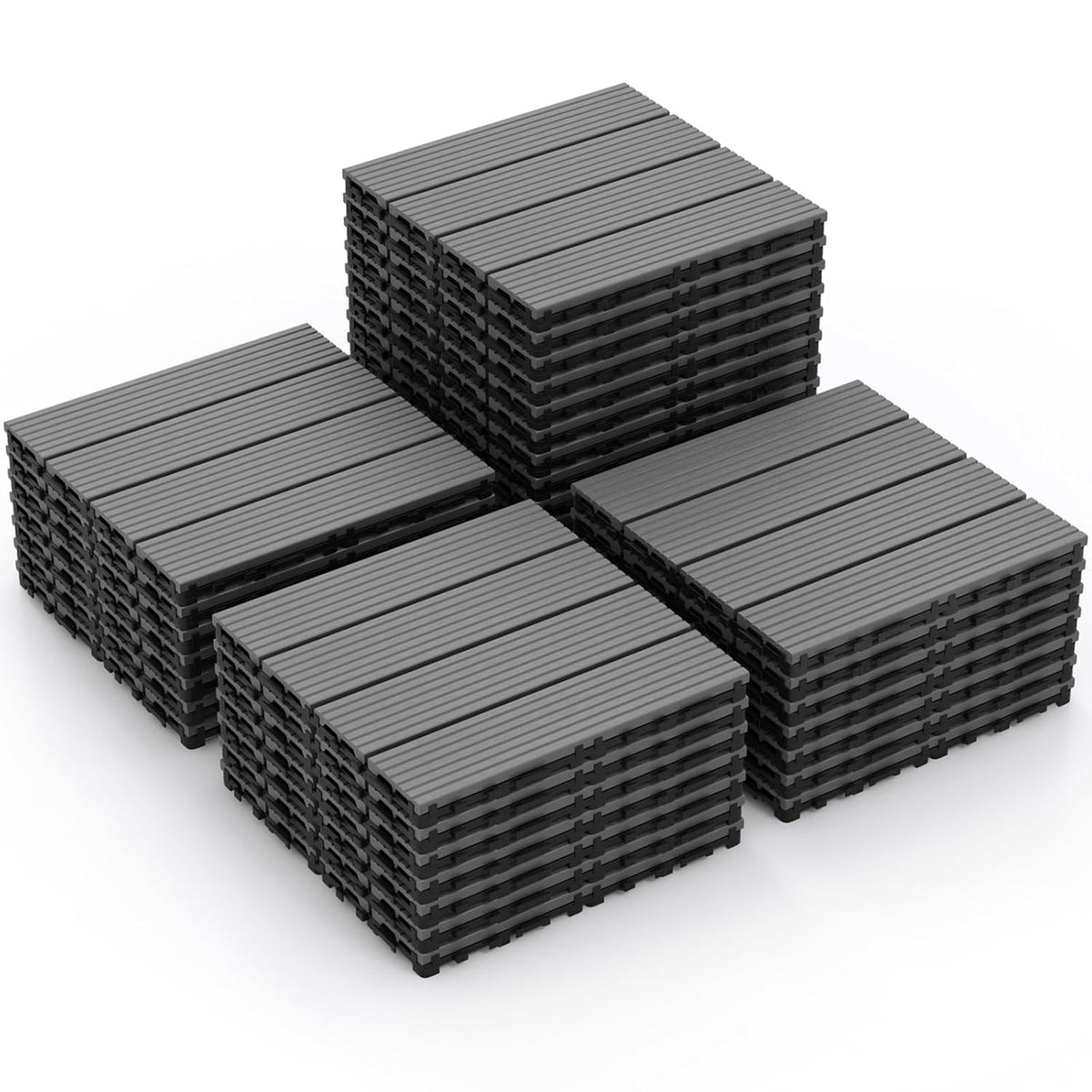 Lucktree Interlocking Deck Tiles 18/36 Pack - 12 x 12 in Composite Outdoor Flooring Covering All Weather Use