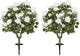 Lucktree 31.5” 2 Pack Artificial Rose Flower Trees with Spikes & 18 White Flowers
