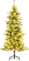 Lucktree Cashmere Christmas Tree with Pine Needles LED Lights with Bulb Cover