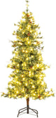 Lucktree Cashmere Christmas Tree with Pine Needles LED Lights with Bulb Cover