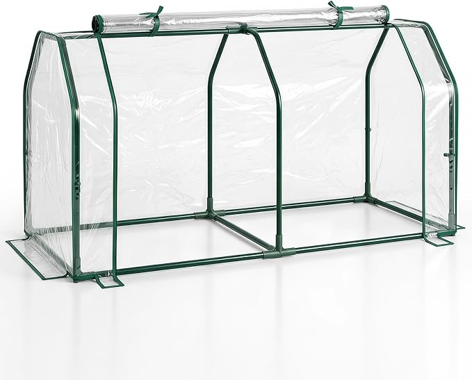 Lucktree Mini Portable Greenhouse w/ PE Cover Roll-Up Zipper