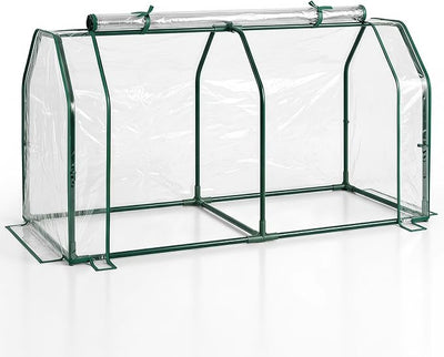 Lucktree Mini Portable Greenhouse w/ PE Cover Roll-Up Zipper