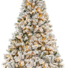 Lucktree 3-Minute-Setup Pre-Lit Snow Flocked Christmas Tree Artificial Hinged Xmas Tree