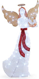Lucktree 5 FT Christmas Lighted Angel, Pre-Lit Winged Holiday Figure Angel with 120 Cold White LED Lights