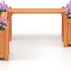 Lucktree Outdoor Bench with Raised Garden Beds (42"x11"x11.5")