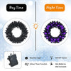 24' Black Halloween Wreath, Pre-lit Artificial Christmas Wreath - LucktreeUS