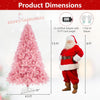 Lucktree 6FT / 7.5FT Pre-Lit Tinsel Christmas Tree with Warm White LED Lights