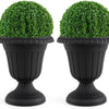 Lucktree 18" Tall Urn Plastic Flower Pots with Pedestal Base & Pre-Marked Drain Hole