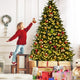 7.5FT Artificial Christmas Tree Pre-Lit Spruce Hinged Tree - LucktreeUS