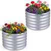 Lucktree Galvanized 2 x 2 x 1.5 FT Round Outdoor Planter Box with Open-Ended Base (1/2)