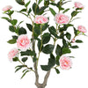 Lucktree 36’’ Artificial Camellia Tree Faux Floral Plant Blooming Tree in Nursery Pot