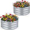 Lucktree Galvanized 2 x 2 x 1 FT Round Outdoor Planter Box with Open-Ended Base (1/2)