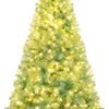 Lucktree 6FT / 7.5FT Pre-Lit Tinsel Christmas Tree with Warm White LED Lights