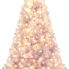 Lucktree 6FT / 7.5FT Pre-Lit Tinsel Christmas Tree with Warm White LED Lights