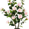 Lucktree 38" Artificial Camellia Tree Flower Plants Artificial Tree