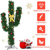 Pre-Lit Artificial Cactus Christmas Tree with LED Lights and Ball Ornaments -  Lucktree