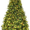7ft Pre-Lit Artificial Christmas Tree, Premium Spruce Hinged Tree with 460 LED Lights - LucktreeUS