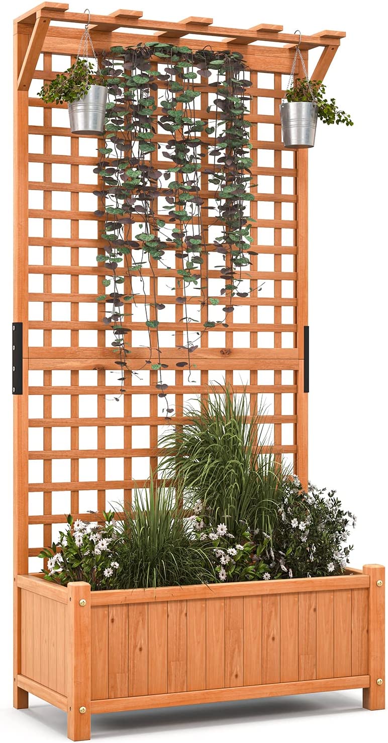 Planter Raised Bed with Trellis - Lucktree