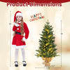 Lucktree Tabletop Battery Operated Small Fir Xmas Tree with Warm White LED Lights