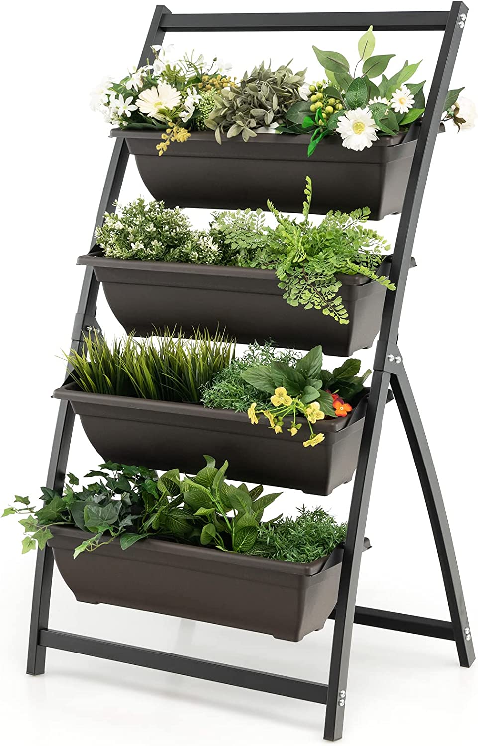 Lucktree 2 Pcs 4.1FT Vertical Raised Garden Bed, 4-Tier Elevated Planter Box