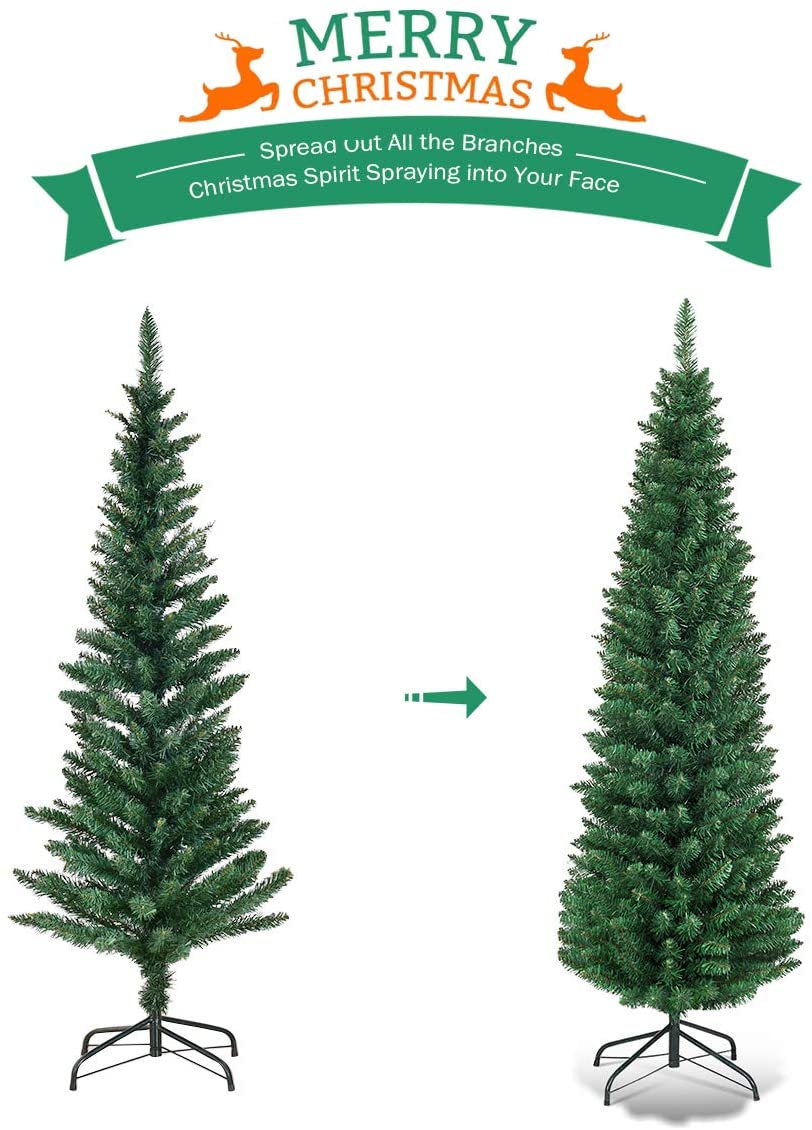 Pencil Christmas Tree, Artificial Slim Skinny Tree - LucktreeUS