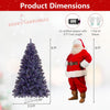 Lucktree 6FT / 7.5FT Pre-Lit Tinsel Christmas Tree with Warm White LED Lights