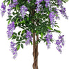 Lucktree 5.5FT Faux Wisteria Tree in Nursery Pot with Blooming Flowers