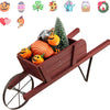 Lucktree Wooden Wagon Planter, Small Wheelbarrow Wagon Flower, Indoor & Outdoor Raised Bed
