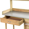 Potting Bench Table for Outside Natural Wood Garden Plant Lawn Patio Table