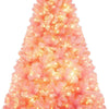 Lucktree 6FT / 7.5FT Pre-Lit Tinsel Christmas Tree with Warm White LED Lights
