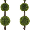 Lucktree 4ft Artificial Boxwood Topiary Ball Tree, Faux Potted Plants Cypress Tree with Weighted Pot