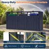 3-Bin Metal Trash Can Storage Shed, 238 x 79 CM Outdoor Garbage Shed with Flip-Up Lids & Lockable Doors