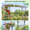 <p>Garden Arbor, 215cm Arch Trellis w/Extended Roof for Climbing Plants Roses Vines