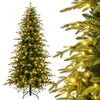 7.5FT Pre-lit Artificial Christmas Tree, Hinged Xmas Tree with 1195 Branch Tips